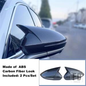 カーボンルックカーバックミラーシェルバックミラー装飾カバートリムABSアクセサリーOMODA C5 2023 2024 2025用 - Carbon Fiber Look