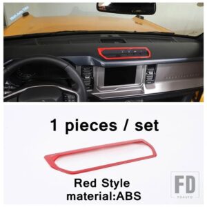 フォード ABSオートセンターコンソールダッシュボード計器コントロールスイッチ装飾パネルアクセサリーカバートリムブロンコ2021-2024に適合 - Red Style