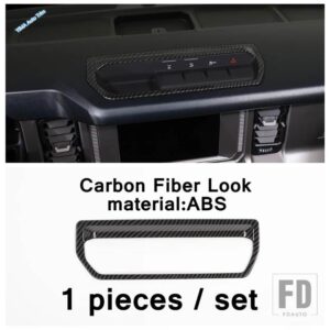 フォード ABSオートセンターコンソールダッシュボード計器コントロールスイッチ装飾パネルアクセサリーカバートリムブロンコ2021-2024に適合 - Carbon Fiber Look