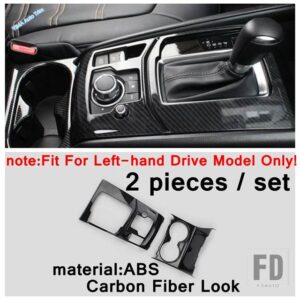 マツダ センターコントロールストールギアシフト/ウォーターカップホルダーカバートリム CX-5 CX5 2017 - 2024 ABSマット/カーボンインテリア - Model E