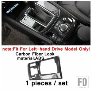 マツダ センターコントロールストールギアシフト/ウォーターカップホルダーカバートリム CX-5 CX5 2017 - 2024 ABSマット/カーボンインテリア - Model A