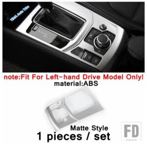 マツダ センターコントロールストールギアシフト/ウォーターカップホルダーカバートリム CX-5 CX5 2017 - 2024 ABSマット/カーボンインテリア - Model B