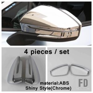 VW クロームABS製自動車用 リアビューサイドガラスミラーカバートリム ID.4 ID.6 2021-23 カーボンルックアクセサリー - Model F