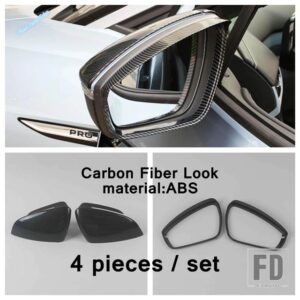 VW クロームABS製自動車用 リアビューサイドガラスミラーカバートリム ID.4 ID.6 2021-23 カーボンルックアクセサリー - Model I