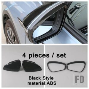 VW クロームABS製自動車用 リアビューサイドガラスミラーカバートリム ID.4 ID.6 2021-23 カーボンルックアクセサリー - Model C