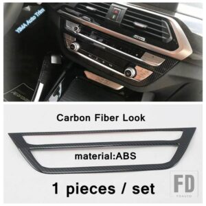 BMW X3 G01 2018 - 2023 X4 G02 2019 - 2023 オートセントラルコントロールエアコン ACコンセント装飾フレームカバートリムアクセサリー - Carbon Fiber