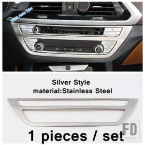 BMW X3 G01 2018 - 2023 X4 G02 2019 - 2023 オートセントラルコントロールエアコン ACコンセント装飾フレームカバートリムアクセサリー - Silver