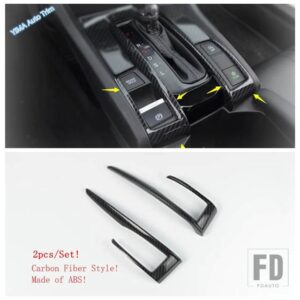 ホンダ シビック2016-2020用 ピラーAスピーカー/ガラススイッチ/エアアウトレット装飾カバートリム カーボンインテリアアクセサリー - Gear shift panel