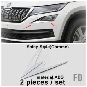 光沢フロントフォグランプフォグランプまぶたアイブロウ/リアウィンドウワイパーカバートリムSKODA KODIAQ 2017-2021アクセサリー - Model C