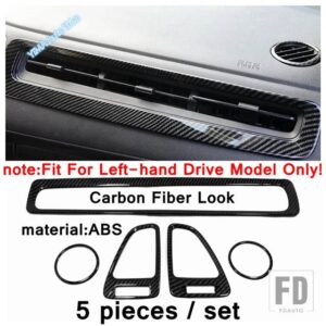 ホンダ ダッシュボードサイドエアコンACコンセントベントカバーキットトリムフィット ヴェゼルHR-V 2014-2020車リフィットガーニッシュアクセサ - Carbon Fiber Look