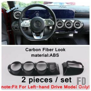メルセデスベンツ ABS 自動車用 セントラルコントロール エア AC アウトレットベント ヘッドライト調整カバートリム CLA 200 C118 W118 2020 - - Carbon Fiber Look