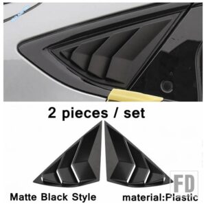 フォード マスタング マッハ E 2021 2022 用 リアウィンドウ トライアングル ルーバー シャッター 装飾フレーム カバー トリム 外装リフィット - Matte Black