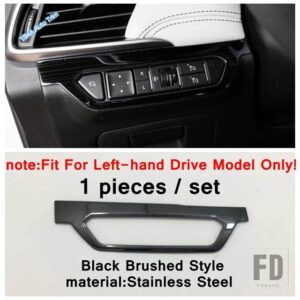 シボレー LHD 自動車用 ヘッドライト フォグランプ スイッチ フォグライト ボタン 装飾パネル カバー トリム アクセサリー キャプティバ 2018- - Black Brushed Style