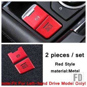 マツダ カーアクセサリー 電動ハンドブレーキ パーキング/メディア回転ボタンカバートリム 3 2017 2018 メタルインテリアカスタムに適合 - model 1