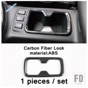 日産 ナバラNP300 / テラ2017 - 2021用カーボンルックインテリアセントラルコントロールダッシュボード / ウィンドウリフトスイッチカバートリ - Front Water Cup