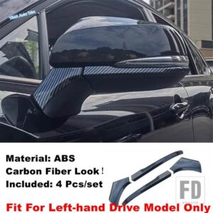 トヨタ ABS製 自動車用 バックミラーステッカー 装飾ストライプ カバートリム 外装アクセサリー カローラ クロス XG10 2021-24用 - Carbon Fiber Look