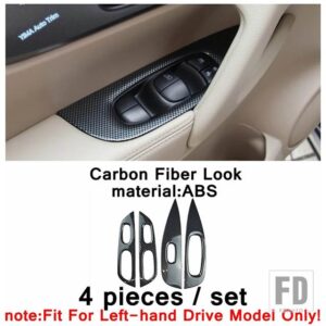 日産 カーボンルック バックミラー/ハンドルボウル/カップホルダーカバートリム ABSアクセサリー X-TRAIL T32 ROGUE 2014 - 2020 - Model A