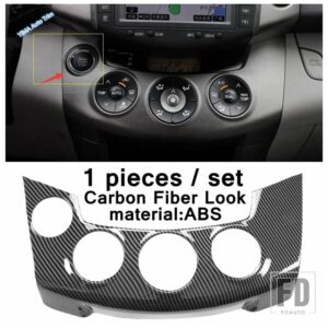 トヨタ RAV4 2009 - 2012 用 カーボンルック ハンドブレーキパネル エア AC アウトレットベントカバートリム ドアハンドル ボウルフレームアク - Model F