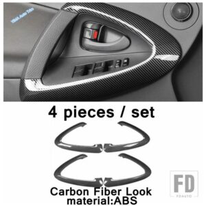 トヨタ RAV4 2009 - 2012 用 カーボンルック ハンドブレーキパネル エア AC アウトレットベントカバートリム ドアハンドル ボウルフレームアク - Model H