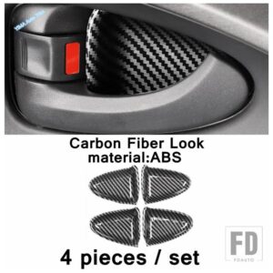 トヨタ RAV4 2009 - 2012 用 カーボンルック ハンドブレーキパネル エア AC アウトレットベントカバートリム ドアハンドル ボウルフレームアク - Model J