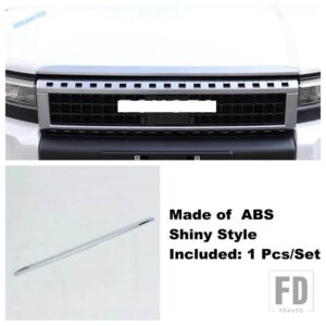 トヨタ クロームカーフロントフードエンジングリル装飾ストライプカバートリムABSアクセサリー ランドクルーザープラド250 LC250 2024 2025用 - Shiny Style