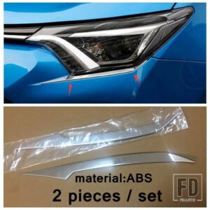 トヨタ オートスタイリング クローム フロントヘッドライト ヘッドライトランプ アイブロウストリップカバートリム ABS外装 RAV4 RAV 4 2016 2 - Model A