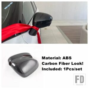 三菱 アウトランダー2023 2024 2025用カーボン製自動車用 バックミラー/フォグランプ/オイルガスタンクアクセサリーカバートリム - Rearview Mirror