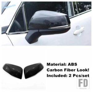 トヨタ ABSオートバックミラーシェルミラーカバートリム カローラクロスXG10 2021-2024カーボンルック/光沢アクセサリー - Carbon Fiber Look