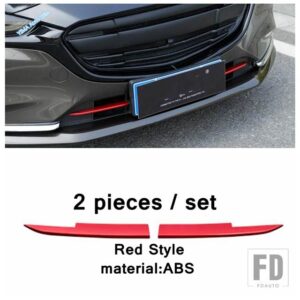 マツダ 6 2019-24 自動車用 フロントバンパーアンダーネットグリルグリッドリップモールディングカバーストライプトリム ABSアクセサリー - Red Style