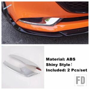 マツダ 光沢/カーボン製のオートフェイスフォグランプフォグライトランプまぶたアイブロウカバートリム3 2019-2023用外装アクセサリー - Chrome