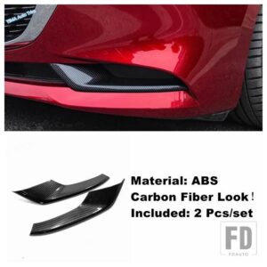 マツダ 光沢/カーボン製のオートフェイスフォグランプフォグライトランプまぶたアイブロウカバートリム3 2019-2023用外装アクセサリー - Carbon Fiber Look