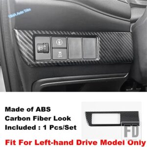 ホンダ カーボン製自動車用 ヘッドライト ヘッドライトランプ ボタン調整スイッチパネルカバートリムアクセサリー ENS1 / E:NS1 2022 2023 - Carbon Fiber Look