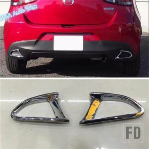 マツダ クロームリアテールフォグランプランプデコレーションカバートリム2個 2デミオ2015-2021ABS外装アクセサリー - Model A