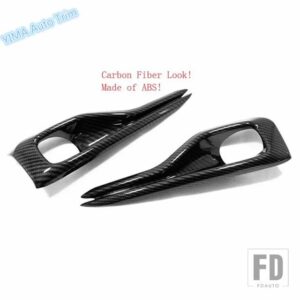 フォード クロームフロントフォグランプフォグランプカバートリムフォーカス2019-2024 ST-LINE外装リフィットアクセサリーに適合 - Carbon Fiber Look
