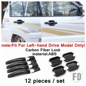 三菱 パジェロV97 V93 V80モンテロリミテッド2009-2021用ドア外側ハンドルドアボウルステッカーカバートリムアクセサリー - LHD Carbon Fiber B