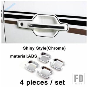 三菱 パジェロV97 V93 V80モンテロリミテッド2009-2021用ドア外側ハンドルドアボウルステッカーカバートリムアクセサリー - Shiny Style B