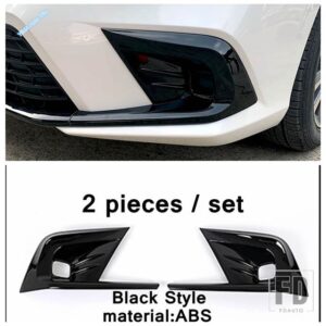 ホンダ ABSオートフロントバンパーフォグランプランプフレームフォグランプベゼル装飾アクセサリーカバートリムキット シビック11TH 2022 2023 - Black