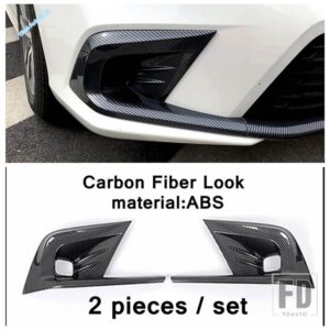 ホンダ ABSオートフロントバンパーフォグランプランプフレームフォグランプベゼル装飾アクセサリーカバートリムキット シビック11TH 2022 2023 - Carbon Fiber Look