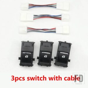トヨタ RAV4 RAV 4 カローラ CHR アバロン レビン LED パワーオートシングルウィンドウスイッチ ケーブル付きバックライト - 3 switch with cable
