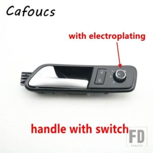 VW トゥーラン 2005-2012 用 安全ロックスイッチとバックミラーコントロールノブスイッチ付き車内ドアハンドル - electroplating 1