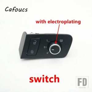 VW トゥーラン 2005-2012 用 安全ロックスイッチとバックミラーコントロールノブスイッチ付き車内ドアハンドル - switch 2