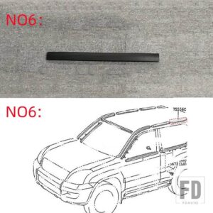 レクサス トヨタ ランドクルーザー プラド LC120 GX470 2003-2009用 カーモールディング フロントガラス サンルーフ ルーフシーリングストリッ - 1pcs NO6