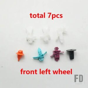 トヨタ ランドクルーザー プラド LC120 2003-2009用 車フロント リアサイドドア スナップフェンダー ホイールシーリングストリップバックル - 1set FL wheel