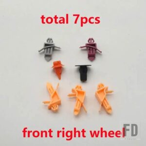 トヨタ ランドクルーザー プラド LC120 2003-2009用 車フロント リアサイドドア スナップフェンダー ホイールシーリングストリップバックル - 1set FR whee