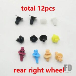 トヨタ ランドクルーザー プラド LC120 2003-2009用 車フロント リアサイドドア スナップフェンダー ホイールシーリングストリップバックル - 1set RR wheel