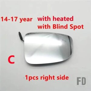 マツダ 6 アテンザ 2014-2019 用 ブラインドスポットヒーター機能付き ドアウィングサイドホワイトバックミラーガラスレンズ - 1pcs C Right