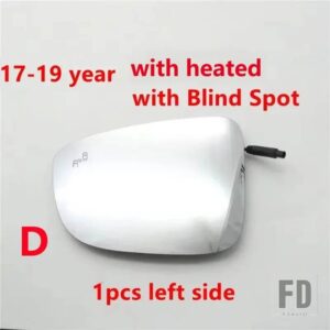 マツダ 6 アテンザ 2014-2019 用 ブラインドスポットヒーター機能付き ドアウィングサイドホワイトバックミラーガラスレンズ - 1pcs D left
