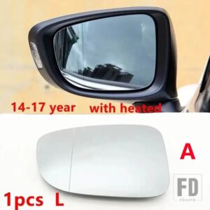 マツダ 6 アテンザ 2014-2019 用 ブラインドスポットヒーター機能付き ドアウィングサイドホワイトバックミラーガラスレンズ - 1pcs A Left