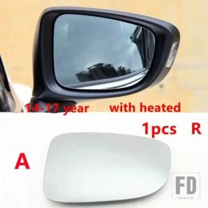 マツダ 6 アテンザ 2014-2019 用 ブラインドスポットヒーター機能付き ドアウィングサイドホワイトバックミラーガラスレンズ - 1pcs A Right