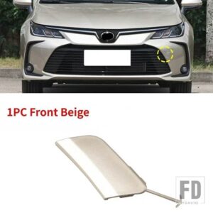 トヨタ カローラ セダン 2019-21用 車フロント リア バンパー 牽引フック キャップ アンダーグリル カバー 牽引アイ リッド トレーラー シェル - Front Beige